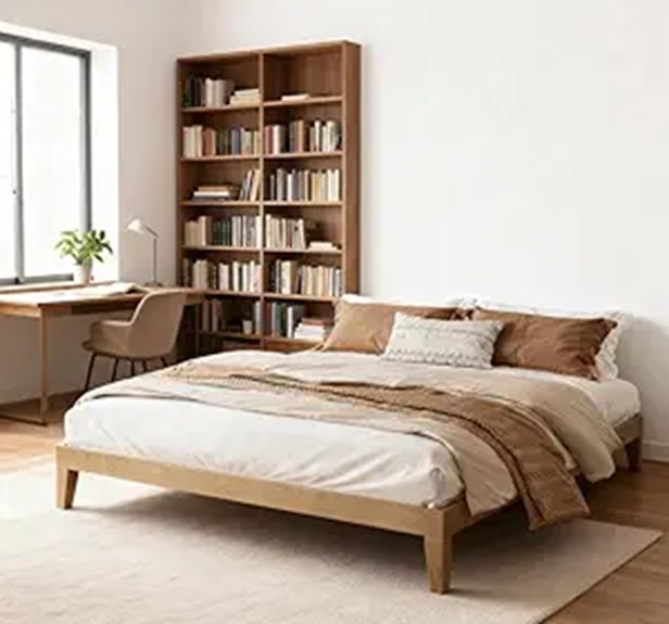 12-Inch King Bed Frame with Slats and Solid Wood