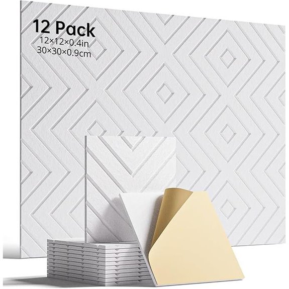 Self-Adhesive Acoustic Foam Panels 12 Pack