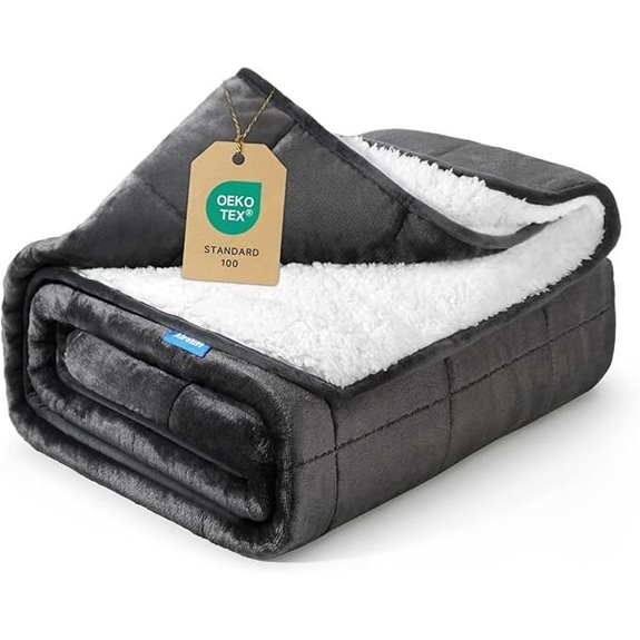 Weighted Sherpa Fleece Blanket 15 lbs for Couch and Bed