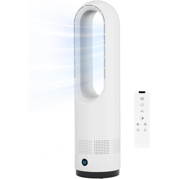 22-Inch Bladeless Oscillating Tower Fan with Remote