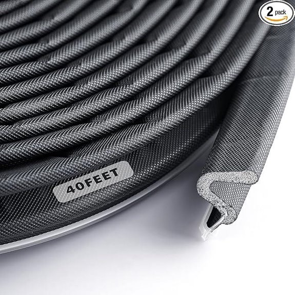 BBTO Weather Stripping Door Seal 40 Ft Black