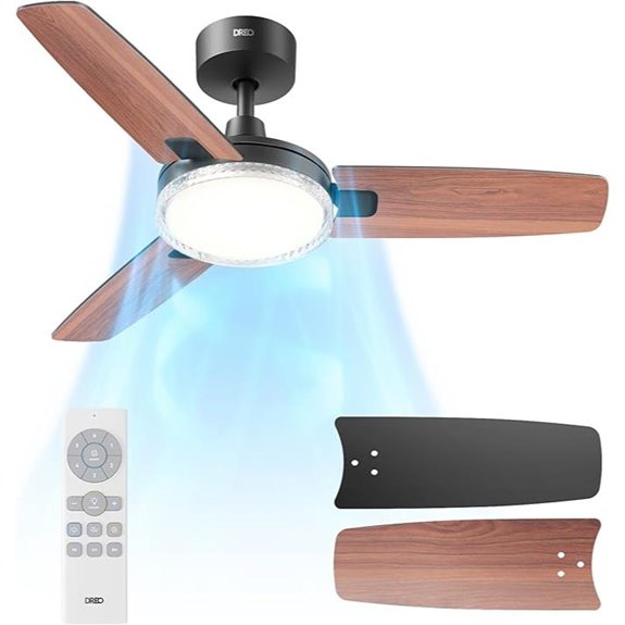 Dreo 42-Inch Dimmable Ceiling Fan with Lights