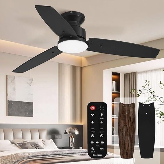 Modern 42-Inch Ceiling Fan with Lights & Remote