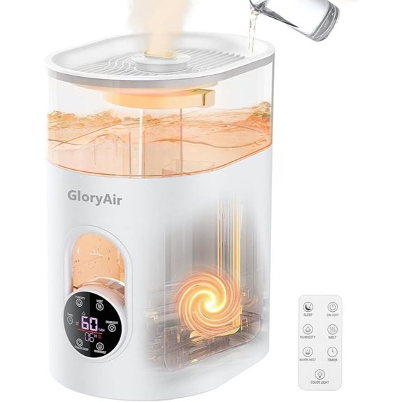 GloryAir 6L Quiet Humidifier with Remote and Lights