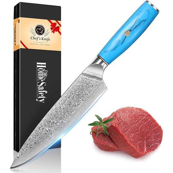 Damascus Steel 8-Inch Chef's Knife with Handle