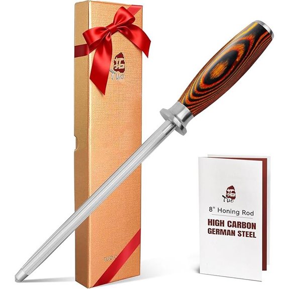 TUO Honing Rod 8-inch High Carbon Steel Sharpener