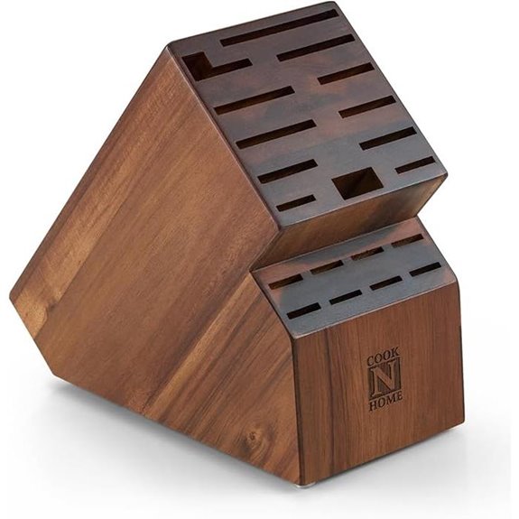 Cook N Home Acacia Knife Block & Storage Stand