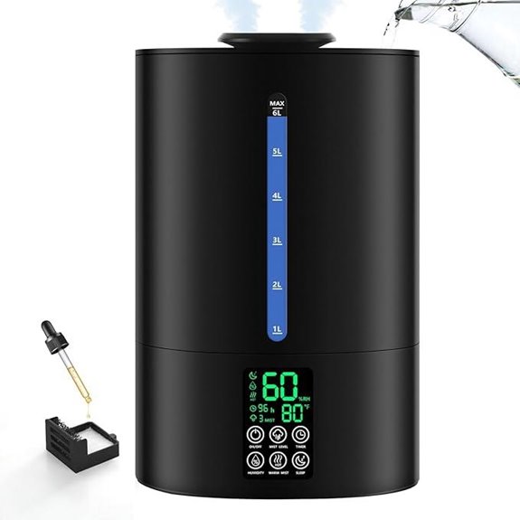 6L Adjustable Mist Bedroom Humidifier with Essential Oil