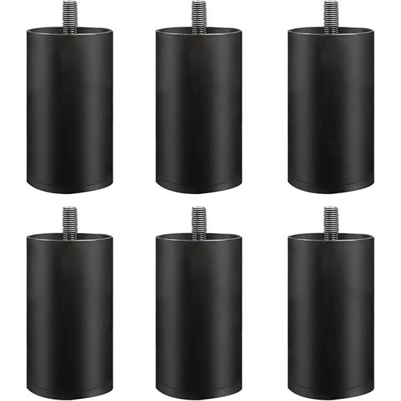 ESHINE 6-Piece Adjustable Bed Legs with Non-Slip Base