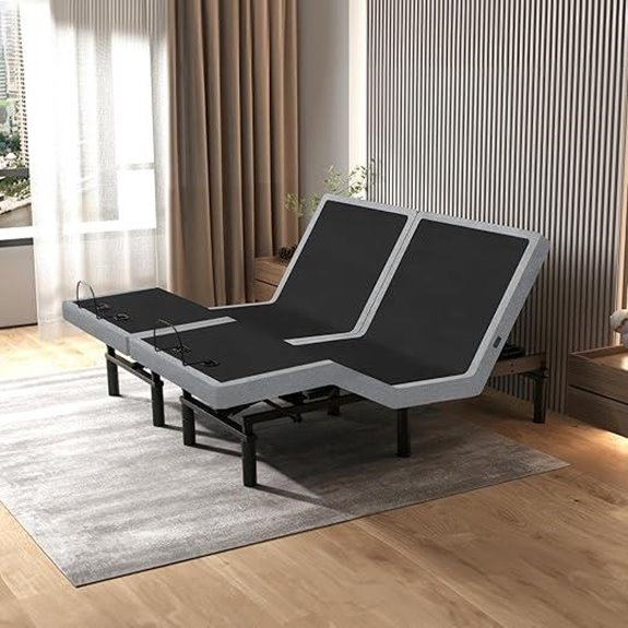 Split King Adjustable Bed Base with Massage & USB Ports