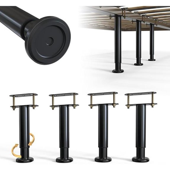 4Pcs Adjustable Bed Frame Support Legs Kit