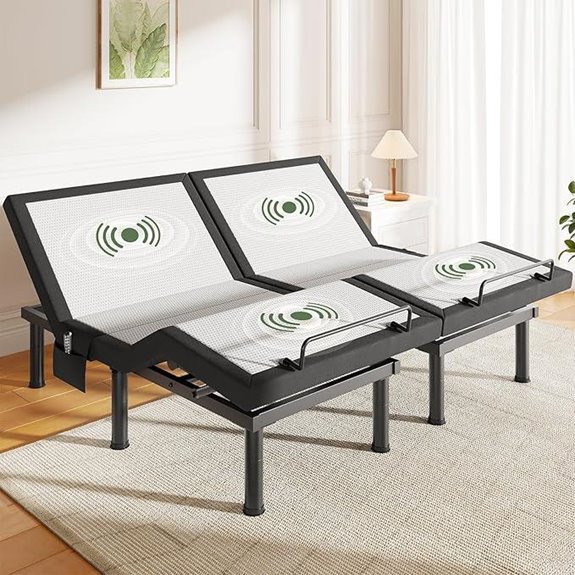 Split King Adjustable Bed Frame with Massage & Remote