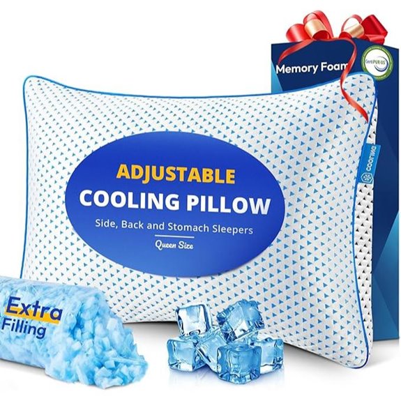 Adjustable Cooling Gel Memory Foam Pillow (Queen Size)
