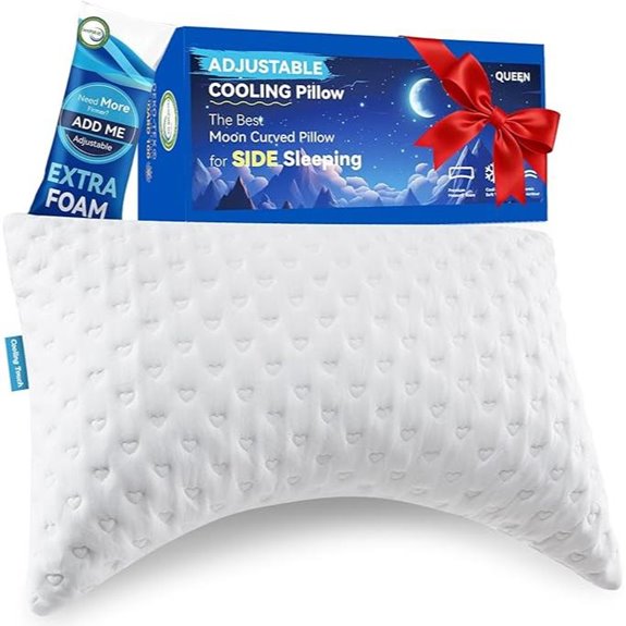 Ergonomic Side Sleeper Pillow with Cooling & Adjustable Fill