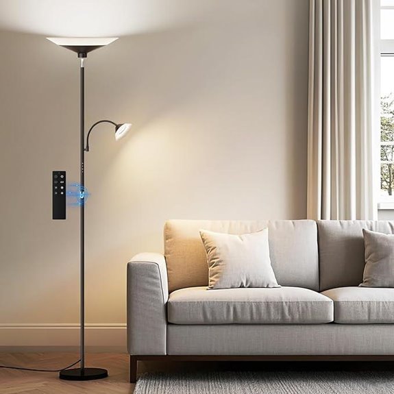 Upgraded 2-in-1 Dimmable Floor Lamp with Remote
