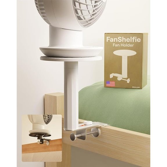 FanShelfie Adjustable Dorm Fan Holder with Height Options
