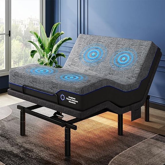 Pipishell Queen Adjustable Bed Frame & Memory Foam Mattress