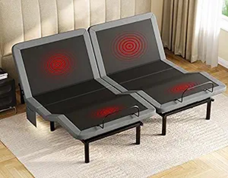 Koorlian Split King Adjustable Bed Frame with Massage