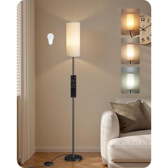 Dimmable Floor Lamp with Remote and Foot Switch