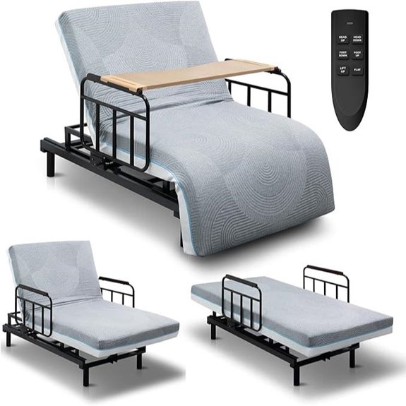 Adjustable Hospital Bed for Seniors with Mattress