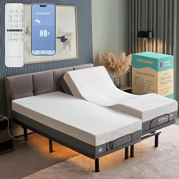 SFE Split King Adjustable Bed Frame & 14 Hybrid Mattress