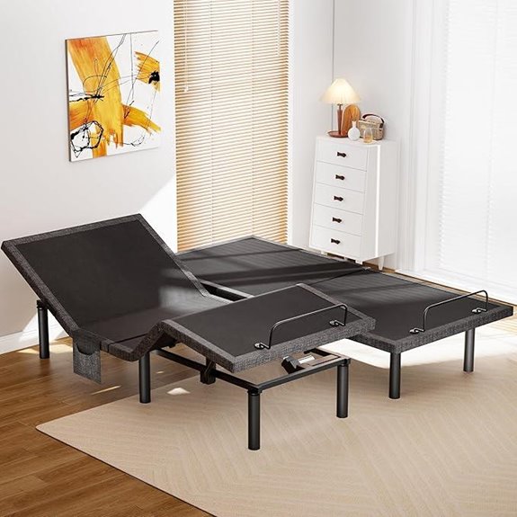 AMADA Adjustable Split King Bed Frame with USB