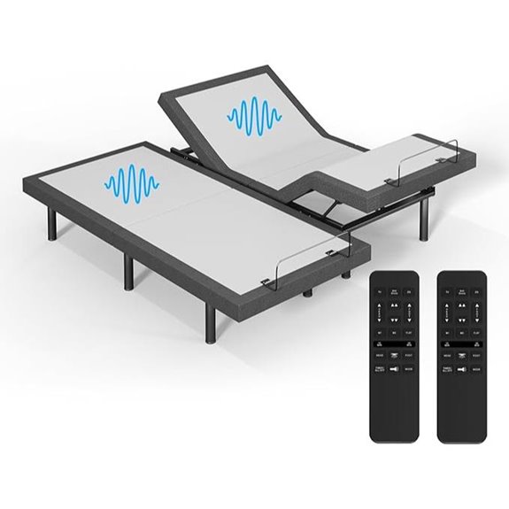 Adjustable Split King Bed Frame with Remote and Massage