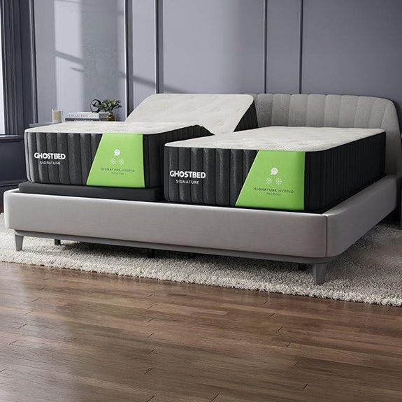 GhostBed Split King Adjustable Bed & Hybrid Mattress Bundle