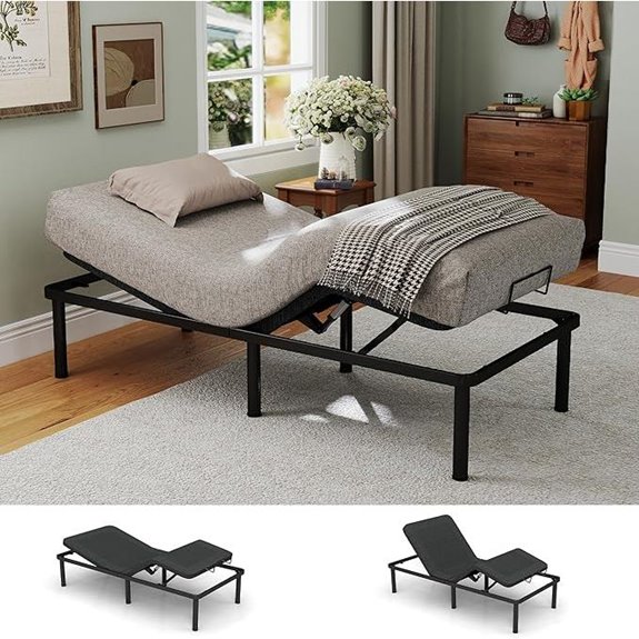Hanherry Adjustable Bed Frame Twin XL with USB