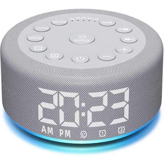 Sound Machine Alarm Clock with Night Light and Sounds