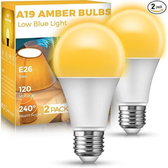 Sleep Light Bulb Amber Blue Block 2 Pack