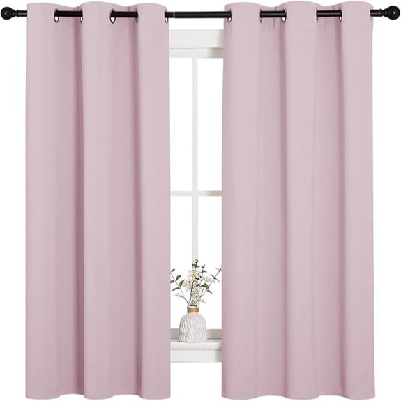 NICETOWN Baby Pink Thermal Blackout Curtain Pair
