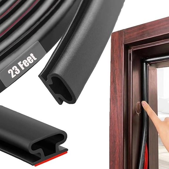 Black Rubber Door Seal Strip for Draft and Noise Blocking
