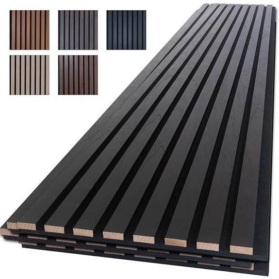 NeatiEase Black Wood Slat Wall Panels (4-Pack)