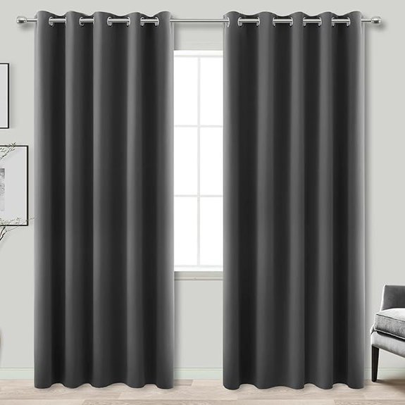 KOUFALL Thermal Soundproof Blackout Curtains 72x84 Inch
