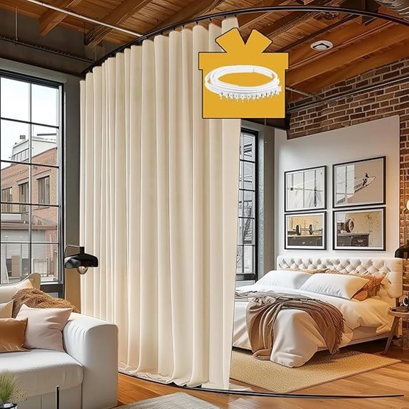 Blackout Room Divider Curtains with Ceiling Track