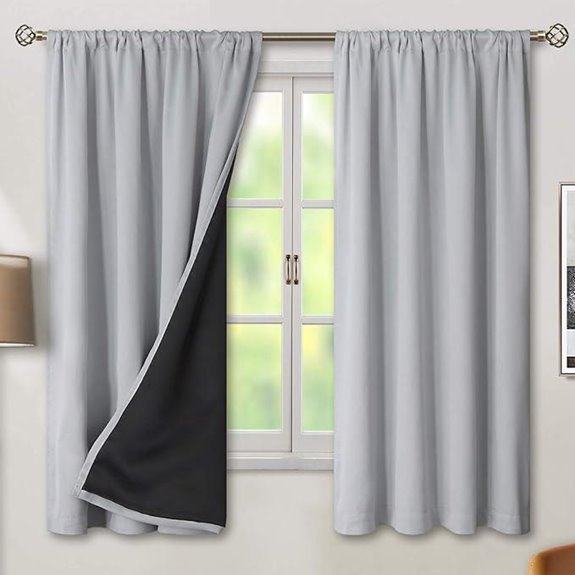 BGment Blackout Thermal Curtains 2 Panels Light Grey