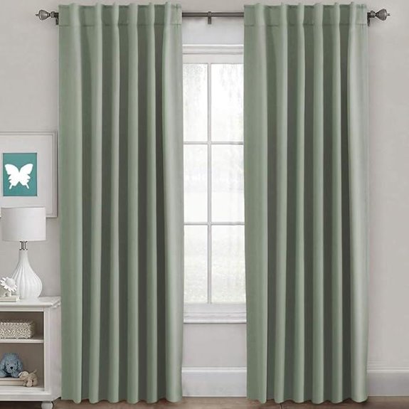 H.VERSAILTEX Blackout Curtains Light Sage 2 Panels