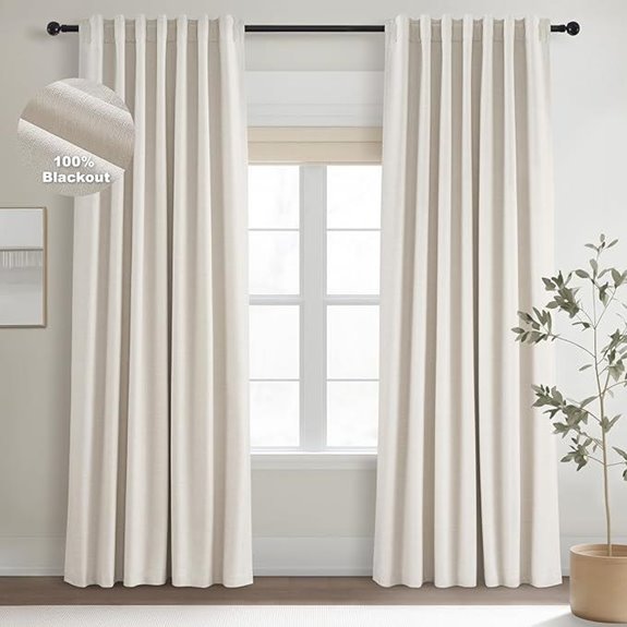 Topfinel 102 Blackout Linen Curtains 2 Panels
