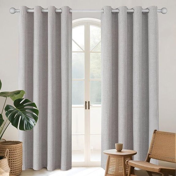 Joydeco Blackout Curtains 84 Inch Linen 2 Panels