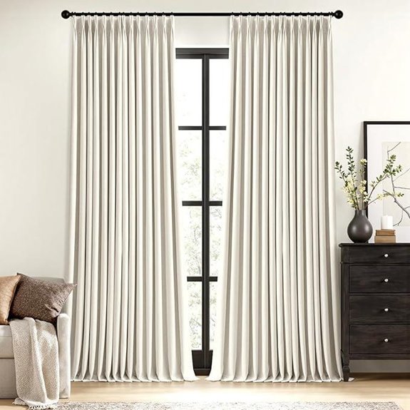 MIULEE Blackout Linen Curtains 2 Panels 84 Inches