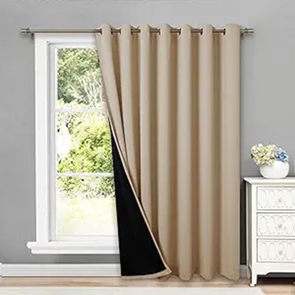 NICETOWN Blackout Thermal Curtains with Black Lining