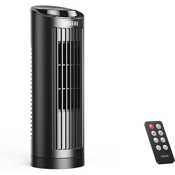 Bladeless Tower Fan with 3 Speeds and Remote