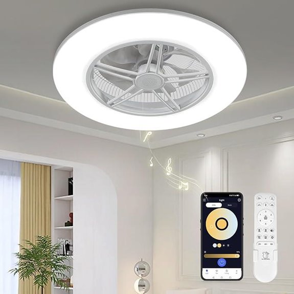 Bluetooth Ceiling Fan with Light and Speaker