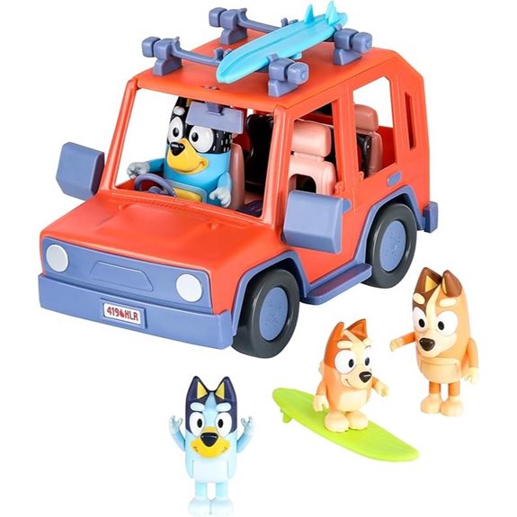 Bluey Heeler 4WD Toy Car with Figures & Surfboards