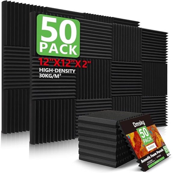 50 Pack Acoustic Foam Panels for Soundproofing