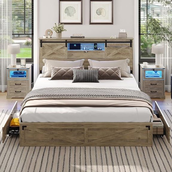 Hasuit California King Bed Frame with Storage