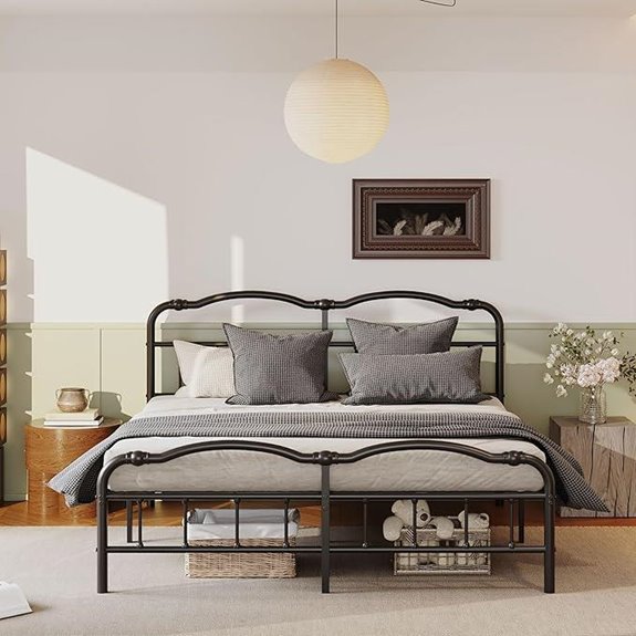 ZIYOO California King Metal Bed Frame with Headboard