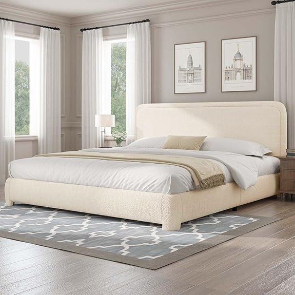 BarnFurin California King Upholstered Bed Frame