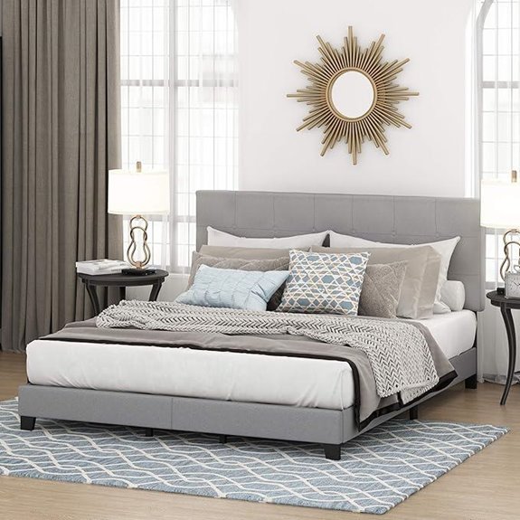 Furinno Laval California King Upholstered Bed Frame